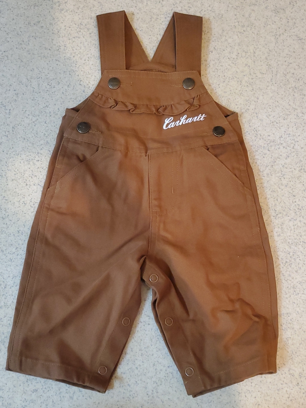 Carhartt Chest-Logo Brown Kids' Overalls